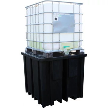 Tároló tálca 1 db IBC tartályhoz levehető ráccsal újrahasznosított - 4 oldalról targoncázható 1100 liter Tároló tálca 1 db IBC tartályhoz levehető ráccsal újrahasznosított - 4 oldalról targoncázható 1100 liter