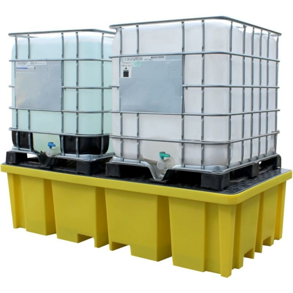 Tároló tálca 2 db IBC tartályhoz levehető ráccsal minden oldalról targoncázható - 1150 liter